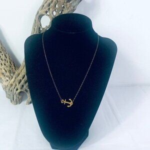 Vintage Anchor Gold Plated Sterling Silver Necklace